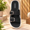 BONKERZ WALKER Women's Black & Light Grey Buckle Sandals