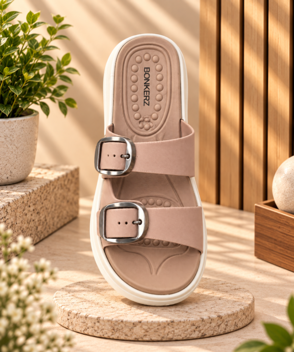 BONKERZ WALKER Women's Black & Light Grey Buckle Sandals