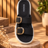 BONKERZ WALKER Women's Black & Light Grey Buckle Sandals