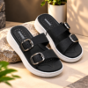 BONKERZ WALKER Women's Black & Light Grey Buckle Sandals