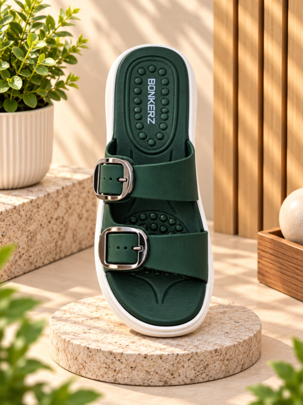 BONKERZ WALKER Women's Black & Light Grey Buckle Sandals