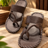 Velochi Men’s Brown Woven Strap Casual Slipper