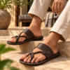 Velochi Men’s Brown Woven Strap Casual Slipper