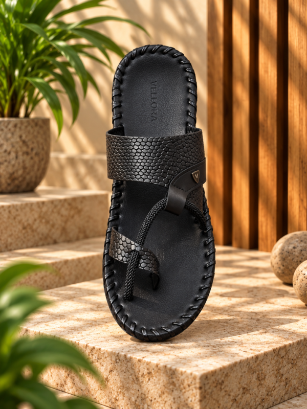 Velochi Men’s Brown Woven Strap Casual Slipper