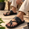 Velochi Men’s Brown Woven Strap Casual Slipper