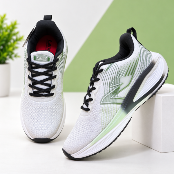 Lancer White & Green Men's Sports Shoes