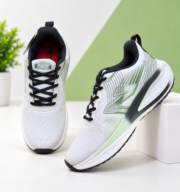 Lancer White & Green Men's Sports Shoes