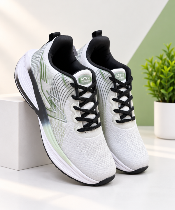 Lancer White & Green Men's Sports Shoes