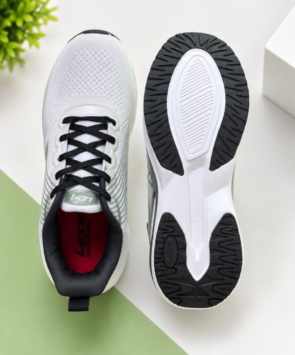 Lancer White & Green Men's Sports Shoes