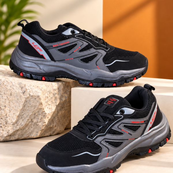 Lancer Black & Red Men's Sports Shoes