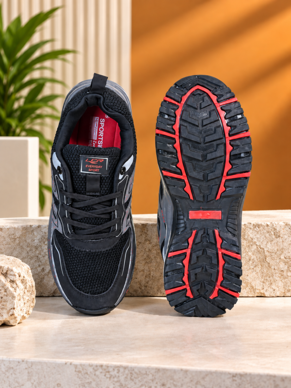 Lancer Black & Red Men's Sports Shoes