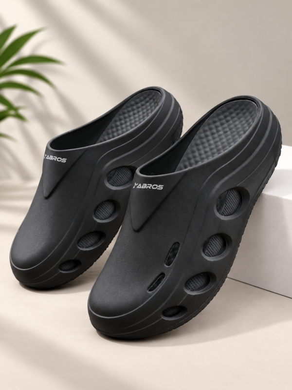 ABROS Men's Beige Slip-On Walker Clogs with Ventilated Design