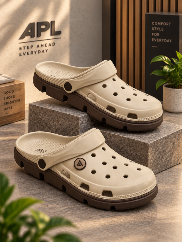 APL Men’s White & Dark Grey Clog Walker with Heel Strap