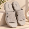 Hooves Grey Textured Slip-On Slides for Girls