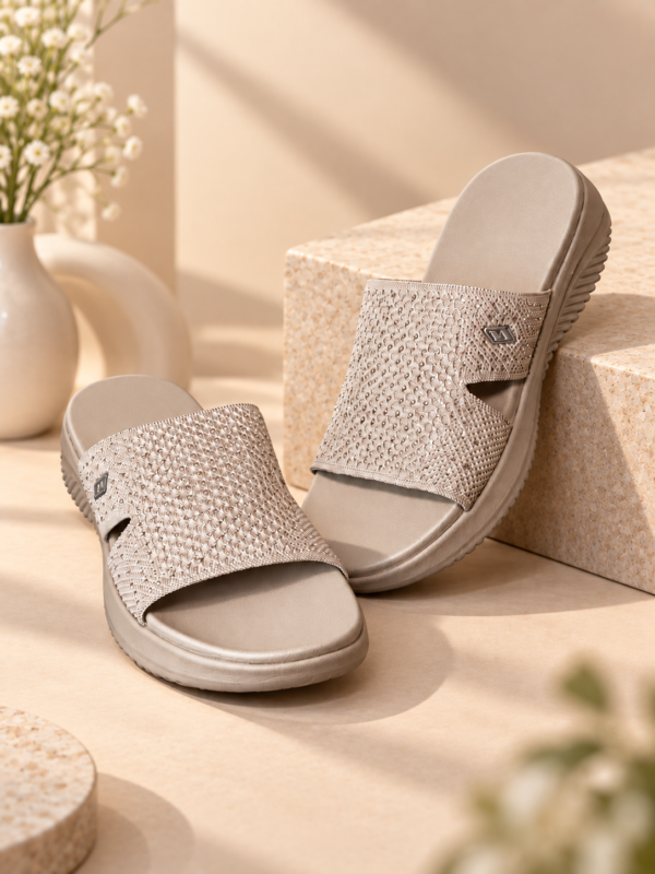 Hooves Grey Textured Slip-On Slides for Girls