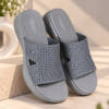 Hooves Grey Textured Slip-On Slides for Girls