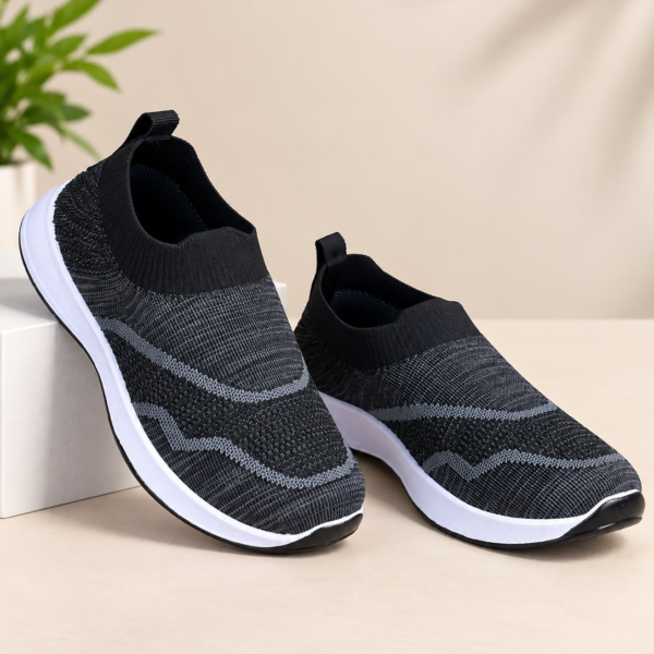 W-WELCO Women’s Grey Slip-On Casual Walking Shoes