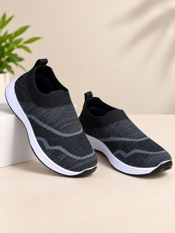 W-WELCO Women’s Grey Slip-On Casual Walking Shoes