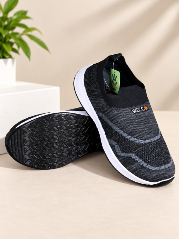 W-WELCO Women’s Grey Slip-On Casual Walking Shoes