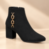 CARRIE Black Luxe Chain Ankle Boots