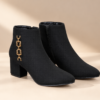 CARRIE Black Luxe Chain Ankle Boots