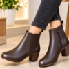 CARRIE Luxe Brown Ankle Boots