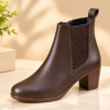 CARRIE Luxe Brown Ankle Boots