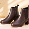 CARRIE Luxe Brown Ankle Boots