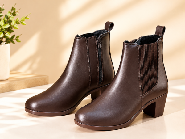 CARRIE Luxe Brown Ankle Boots