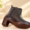 CARRIE Luxe Brown Ankle Boots