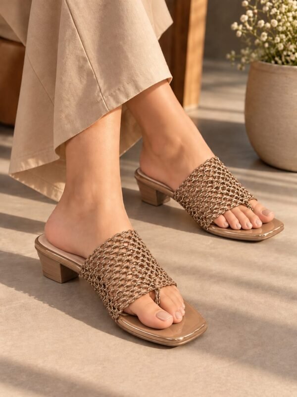 Carrie Woven Chic Black Sandals